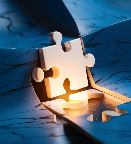 white-jigsaw-puzzle-piece-blue-textured-surface